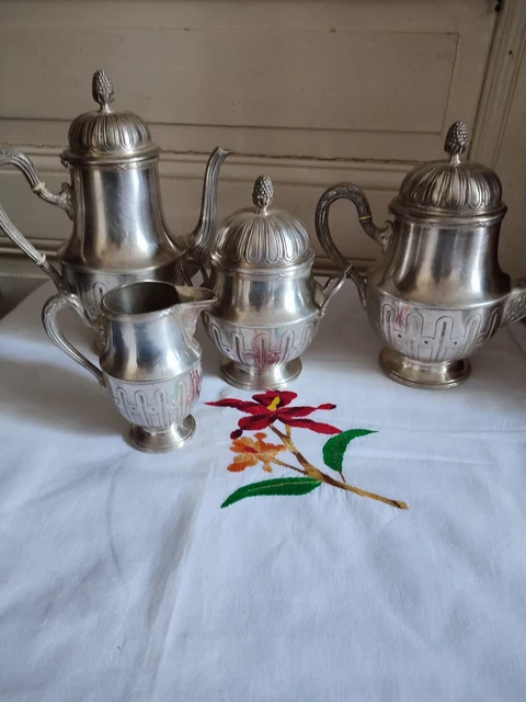 Service à Café En Métal Argenté Signé Bouillet Et Bourdelle - Occasion
