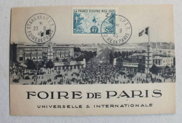 Carte 1Er Jour ? - Foire De Paris Universelle & Internationale 1945 *