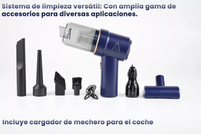 Aspirador de Coche, Aspirador Mano y soplador sin Cable,  Filtro HEPA Lavable. 2