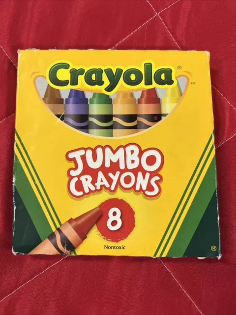 Vintage Jumbo Crayola Crayons 8 No. 80 Complete 35 cents Unused Binney &  Smith • $10.00