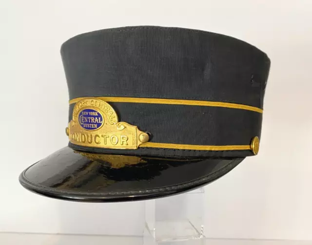 1950s New York Central System Conductor's Hat - Hankin Bros Buffalo, NY, MINT!