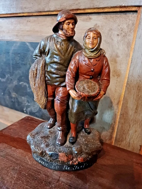 Paire de pêcheurs en terre cuite de l isle Adam - Décoration