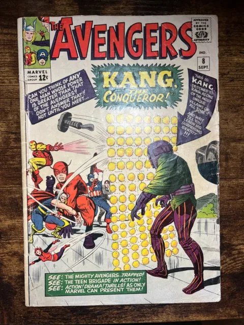 Avengers #8, Marvel 1964, GD Condition, 1st Kang The Conqueror