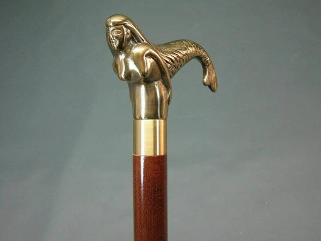 New Designer Antique Walking Stick /Cane Victorian Design Brass Handle Handmade