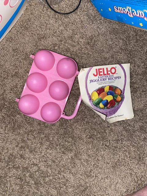 Moldes de gelatina de 6 huevos Jiggler Jello rosa de Pascua liso D1