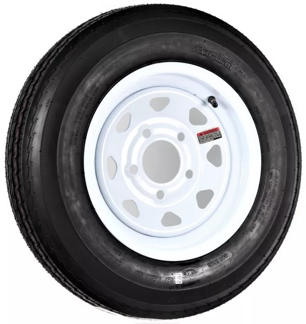 Trailer Tire On Rim 530-12 5.30-12 LRC Bias 5Hole White Spoke Wheel