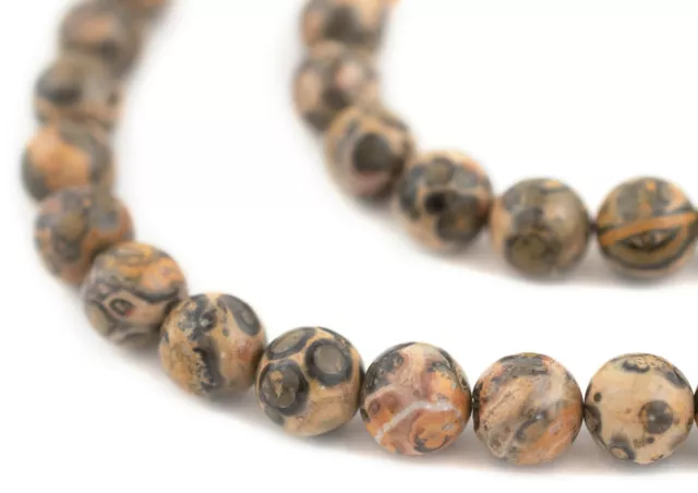 Round Leopard Jasper Beads 10mm Multicolor Gemstone 16 Inch Strand
