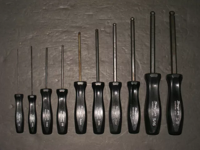 Snap On SAE Hex/Allen Ball End Screwdriver Set - Incomplete