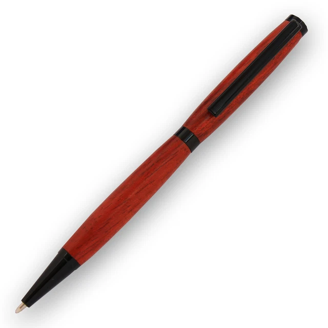 Kit de bolígrafo Slimline, acabado cromado negro, kit individual, torneado en madera heredado