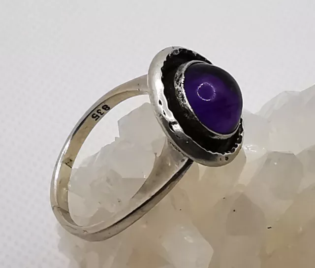 Jugendstil Ring Damen Silber 835 mit Amethyst Edelstein Handarbeit Gr. 59