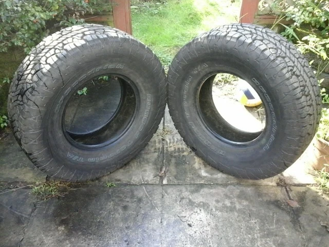 31x10.50 r 15" 2 tires bf goodrich rugged terrain ta. will not ship.