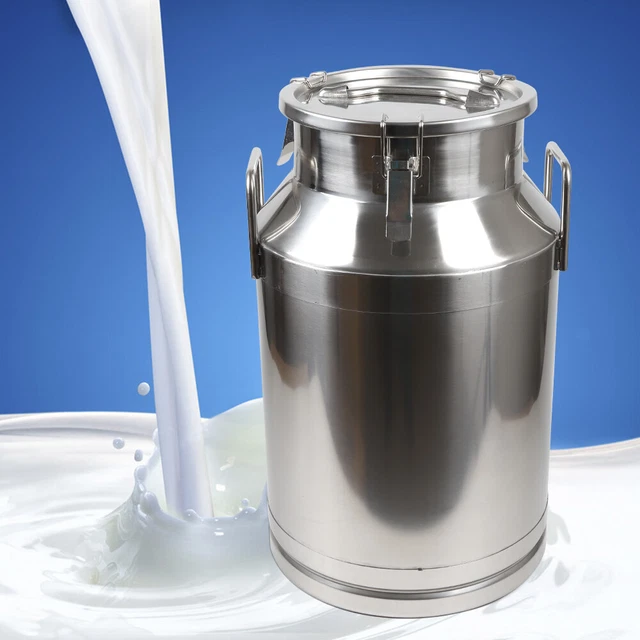 40L Milk Water Storage Can Bucket Oil Container Silicone Seal Stainless Steel