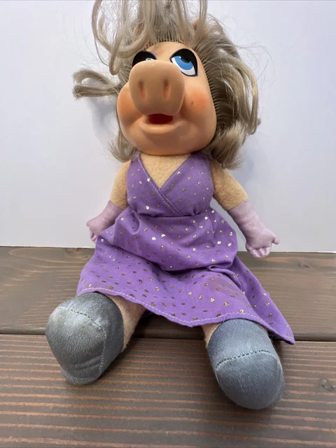 1980 Fisher Price Muppets MISS PIGGY Doll Dress-Up 13" Vinyl Plush 890 Vintage 3