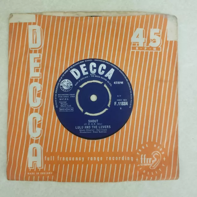 Lulu - Shout, 7", 45RPM, Single