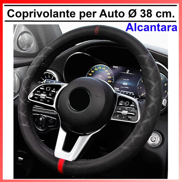Coprivolante Auto In Pelle PU - Universale Per Diametri 36-38cm, Antiscivolo E Traspirante, Nero - Foto 6