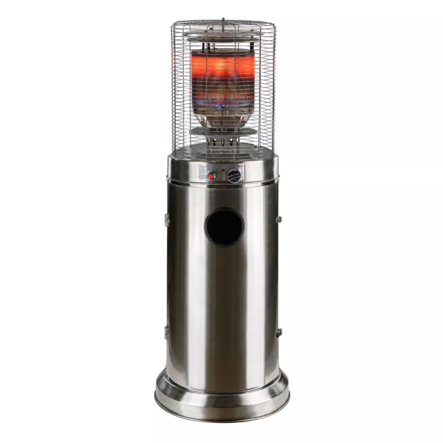 Edelstahl Terrassenheizstrahler Santorin 5 - 10 kW 360° Heizstrahler Heizpilz