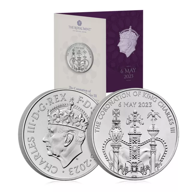 Zecca reale L'incoronazione di Sua Maestà Re Carlo III moneta da £5 UB UK 2023