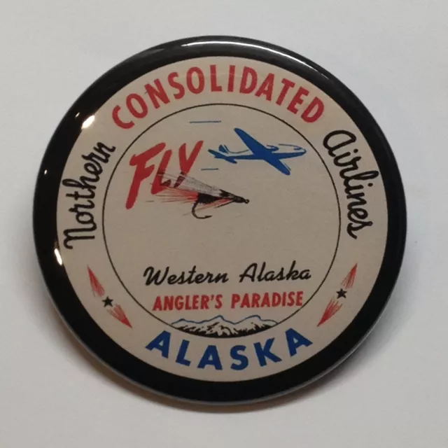 Northern Consolidated Airlines Alaska Advertising Pocket Mirror Vintage Style