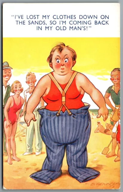 Comic Risque Postcard Ive Lost My Clothes Down On The Sands Seaside Humour #1026