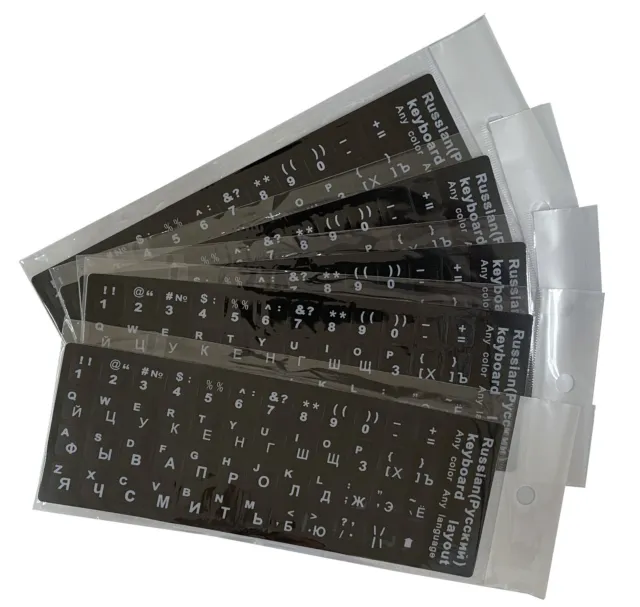 x 5 Keyboard Stickers Russian Cyrillic Layout for notebook