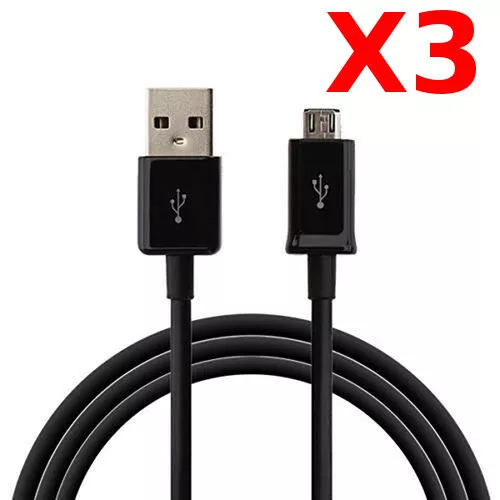 3X Câble Micro USB Synchro & Charge Blanc pour Samsung J3 / J5 / J7 2015/2016/20