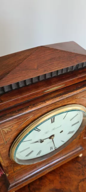 1825 Chamfer Top London Bracket Clock 19Th C Rosewood Table Fusee 8 Day English 3