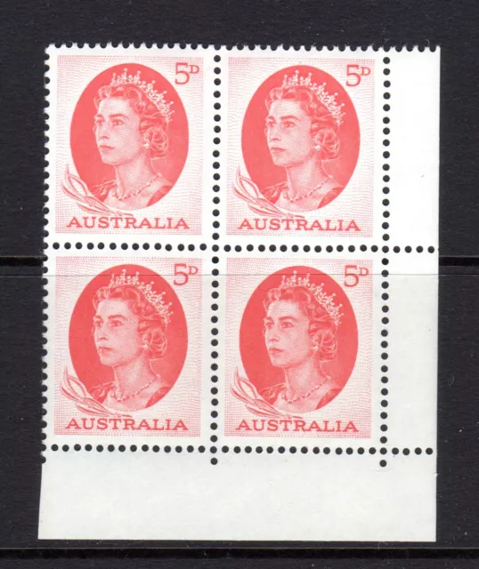 1965 ***MUH*** 5d RED - Queen Elizabeth II - Corner BLOCK of 4 - DEFINITIVES