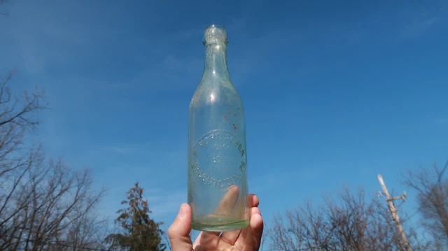 F Horlacher Allentown PA Bottle Blob Top Antique Glass