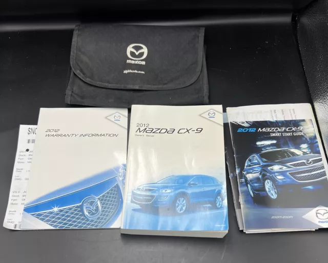 2012 Mazda CX-9 CX9 Owners Manual Handbook Set with Case