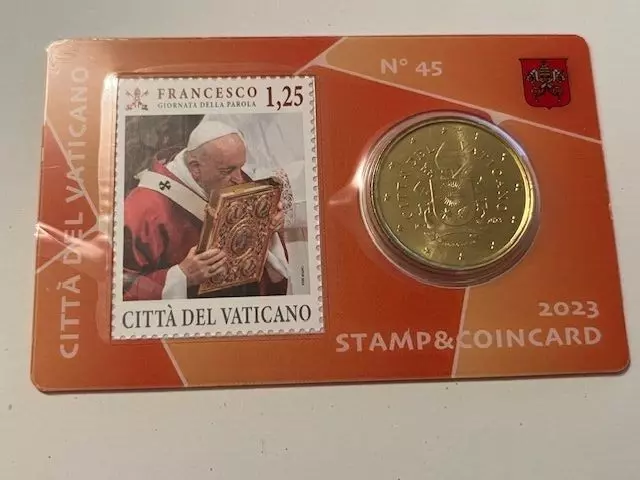 Nouveaute   Coincard  Vatican  Annee  2023  N°45   Piece  50  Ct +Timbre  1,25€