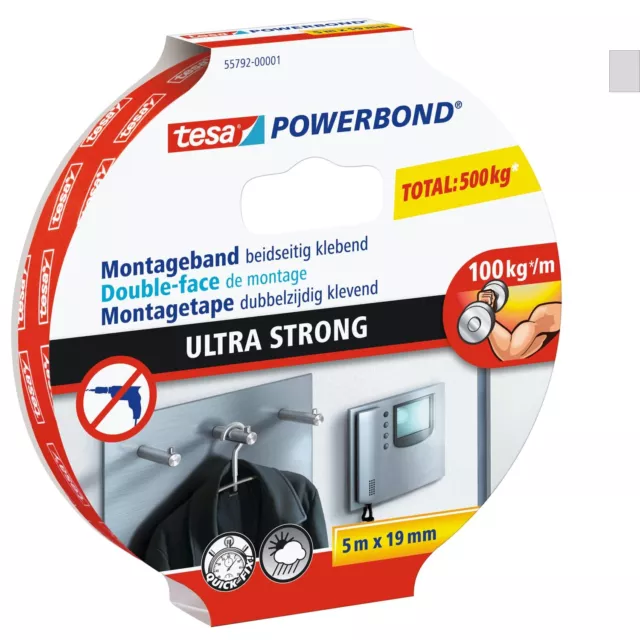 Tesa Powerbond Ultra Strong Ruban Adhésif de Montage Double Face Extra Fort –...