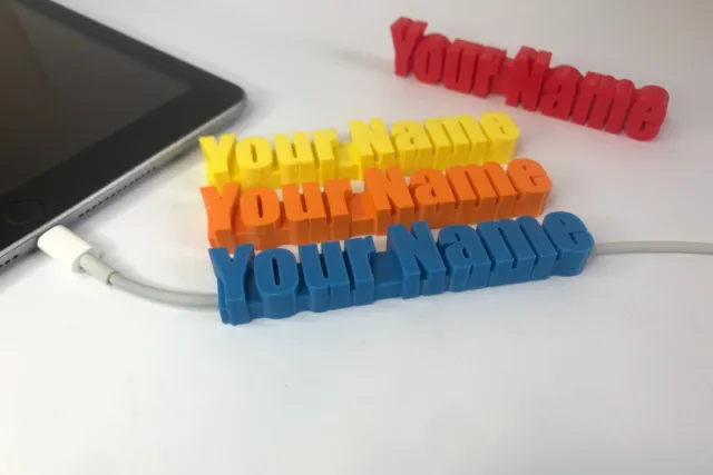2 Personalised Cable Clip 3D Printed | Custom Name | Personalized Charger