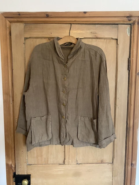 Elemente Clemente Linen Chameleon Shade Washed Oversized Jacket Size 2 (UK 10)
