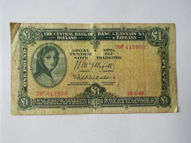 1960 £1 Lady Lavery PAYABLE IN LONDON Central Bank of Ireland Punt Irish Pound