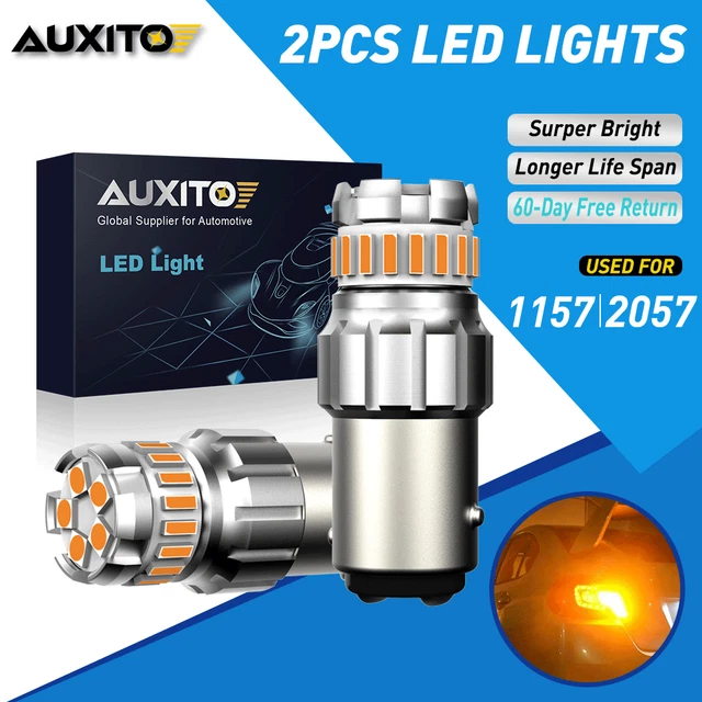 AUXITO 2057 1157 LED Front Turn Signal Light Bulb Amber Yellow Blinker CANBUS