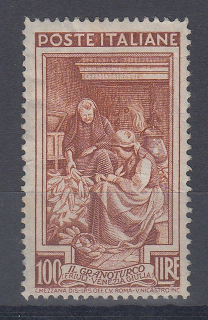 Italy 1950 100L Brown Occupation Mint Part Gum (Id:469/D58825)