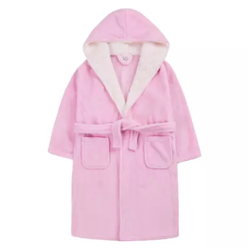 Girls Dressing Gown Robe Personalised with Silver Thread Pretty Pastel Shades