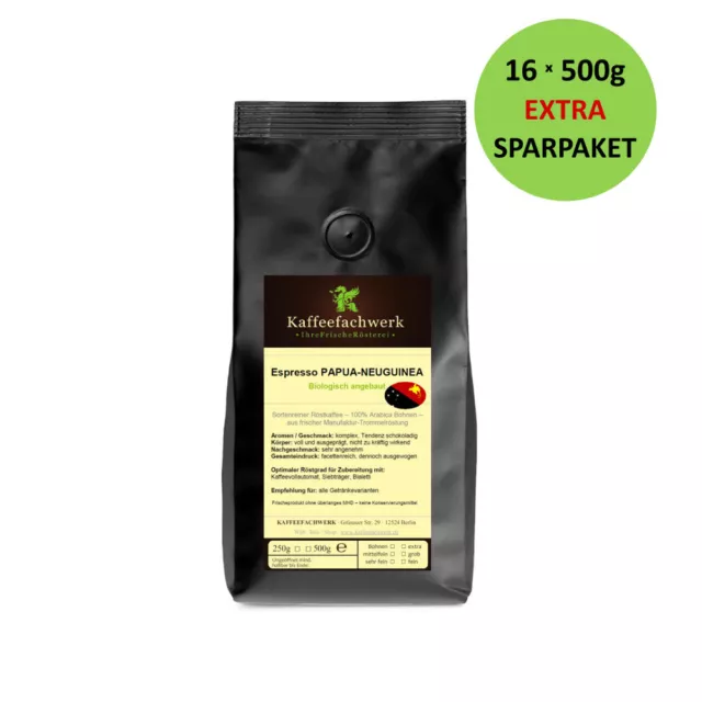 Espresso Papua Neuguinea aus Bio-Anbau 16x500g ♥ Kaffeefachwerk Extra-Sparpaket