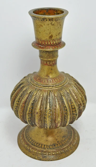 Antique Brass Hookah Base Pot Original Old Hand Crafted Engraved