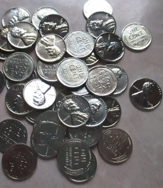 1943 P Steel Penny Wartime WWII BU From Original Roll *One penny from photos*
