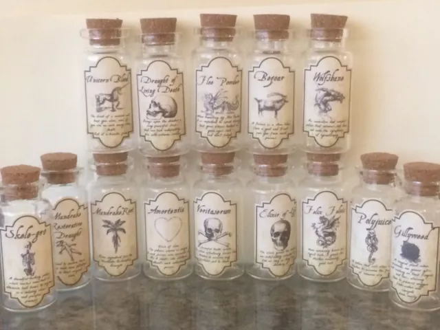 Halloween Small Apothecary Potion Bottles For Harry Potter Decorations Prop