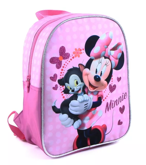 Minnie Mouse Disney Con Gato Mochila Escolar Materna Guardería Tiempo Libre