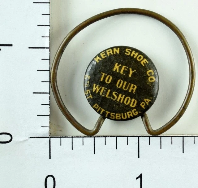 1890's Vintage Kern Shoe Co. Welshod Shoes Advertising Odd Slide on Shoe Button