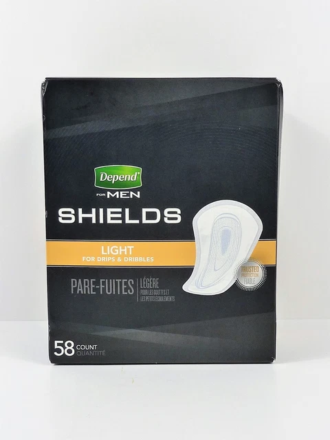 Protectores de incontinencia Depend para hombre goteos protectores de absorción de luz 58 unidades