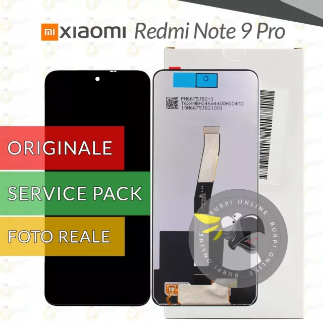 Display Originale Xiaomi Redmi Note 9 Pro M2003J6B2G Schermo Lcd Touch Vetro