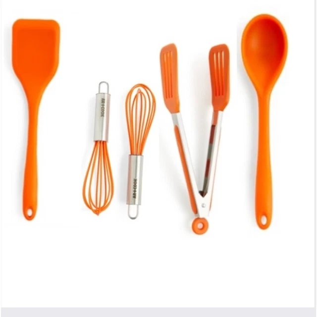 Art & Cook Mini Kitchen Utensils 10.5" Silicone Spatula 10.5" Spoon 1 mini wisck
