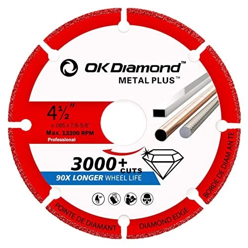 OKDIAMOND Diamond Cutting Wheel 4-/2 x 7/8 Inch for Metal, Cut Off Wheel with 1