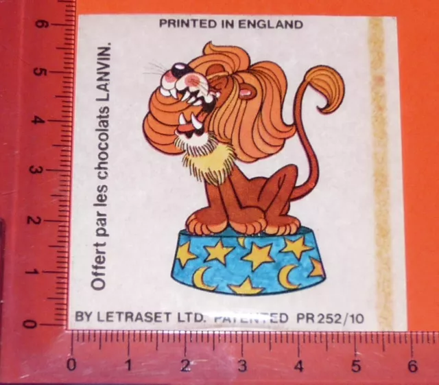 1977 Lanvin Chocolate Decal Decal For Circorama Circus Letterset