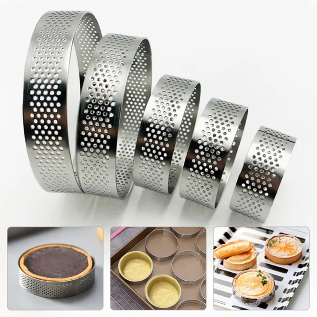 Stainless-Steel Round Tart Ring Mousse Cake Mould Kitchen Baking Tool 5-10CM