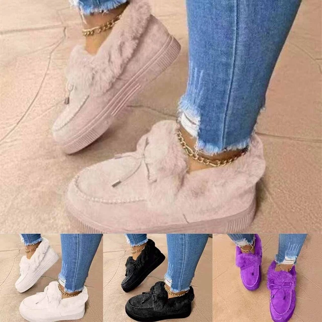 Plat Bottes Hiver Femme Mode Décontracté Coton Chaussures Femmes Neige Courtes